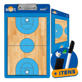 Prancheta De Basquete Treino Tática Em Quadra Duas Faces Kit