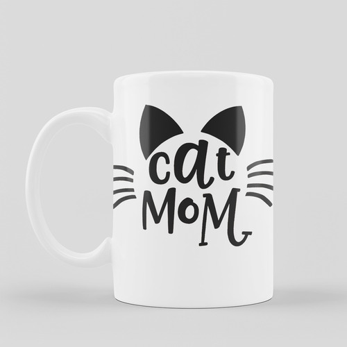 Org Pocillo Con Diseño Cat Mom- Gato