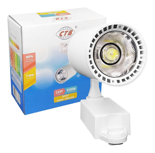 Spot Led Para Trilho Eletrificado Branco 24w Quente Ou Frio Cor Branco Frio 6500k - Cód. 762030 Bivolt