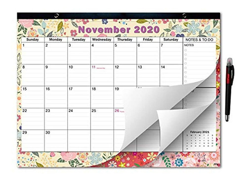 Calendario De Escritorio Mensual Grande 2020-2021