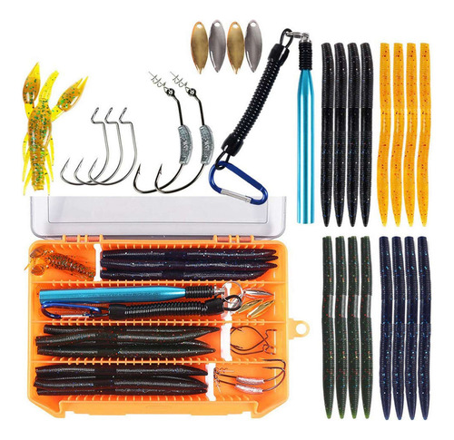 Kit De Señuelos Fishing Worm Bait, Juego De Accesorios De Pe