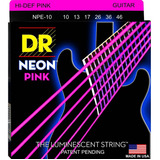 Dr Neon Pink Npe-10 Cuerdas Para Guitarra Eléctrica