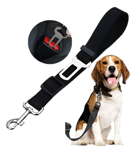 Cinturon Seguridad De Auto Perros Y Gatos Color Negro 70cm