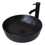 Arenci-pack Lavabo Mod. Imola Negro - Fn Negro 42x14 Cms.