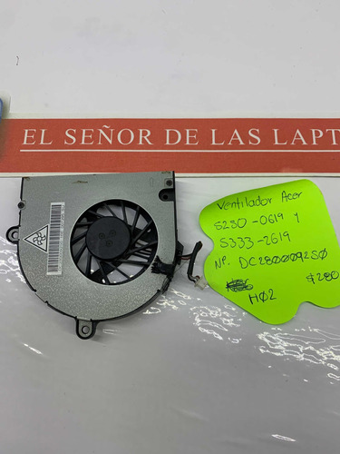 Ventilador Acer 5336 5250 0619 5333 2619 Np. Dc2800092s2