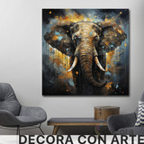 Cuadro Elefante Colores Canvas Elegante Sala Animal 27 60x60