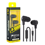 Fone De Ouvido Easy Flat C/ Microfone Preto 1.20m 5+