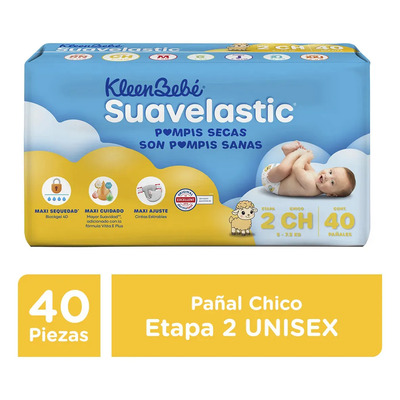 Pañales KleenBebé Suavelastic Etapa 2 Unisex 40 Piezas | MercadoLibre