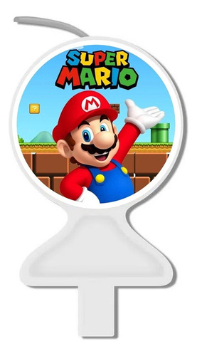 Vela Para Bolo De Aniversário Super Mario Bros Decoração