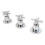 Grifería Baño Bidet Aqualaf Doble Comando Cromo Cruz Cerámico Cromado