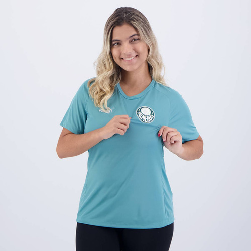 Camisa Puma Palmeiras Casual Feminina Azul