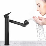 Llave Monomando Para Lavabo Giro De 360 Grados Negro Mate