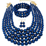 Collares Grandes Perlas Para Mujer Collar Perlas Multiples H