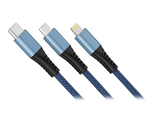 Cable Usb Master G 3 En 1 Micro Tipo C Y Para iPhone