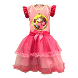 Vestido Rosa De La Princesa Peach Tul