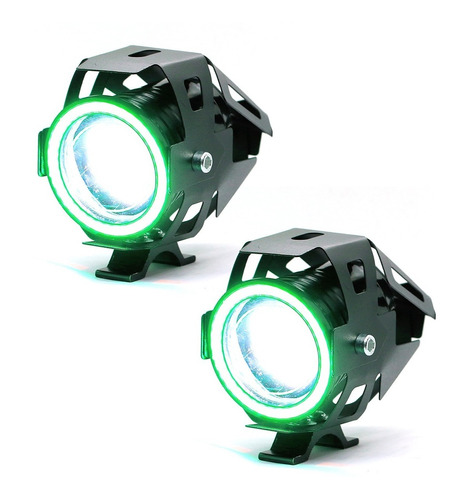 Par Faros Ojo Angel Led Foco Moto Exploradora Demonio Aux