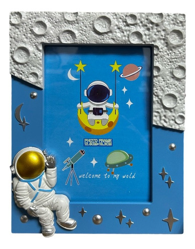 Porta Retratos Astronauta Marco Fotos  Decoración Mesa Pared