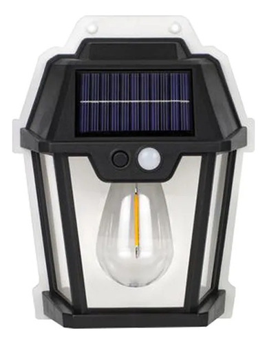 Lampara Aplique Led Solar Calida Sensor Exterior Vintage