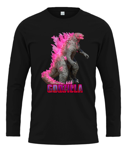 Remera Godzilla Mangas Largas 100% Algodón 