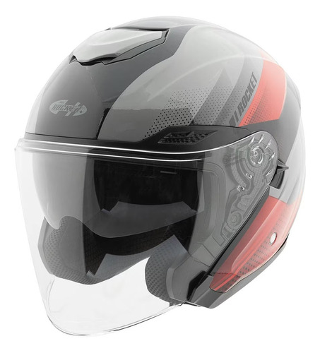 Casco Abierto Joe Rocket Rkt 70 Velocity Negro / Gris / Rojo