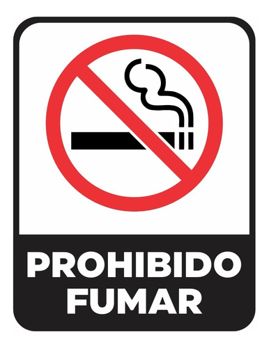 Cartel Prohibido Fumar Adhesivo 9x16 Cm Ley Caba Capital