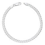 Pulsera Plata Fina Ley 925 4mm 20cm Unisex Grumet