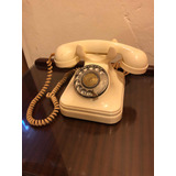 Antiguo Teléfono Baquelita Blanco Marfil