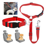 Auto Mascota Cinturon Perro Ajustabl Segurida Y Collar Perro