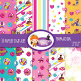 2x1 Kit Fondos Soy Luna, Fiesta Infantil, Papeles Digitales