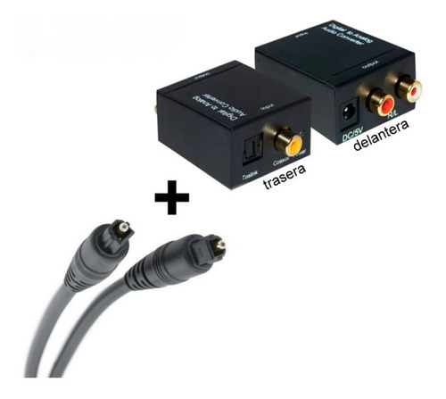 Pack Conversor Optico A Rca + Cable Optico 1.5mts