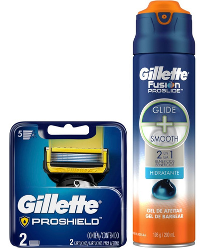 Repuesto Gillette Fusion5 Proglide + Gel Gillette Hidratante