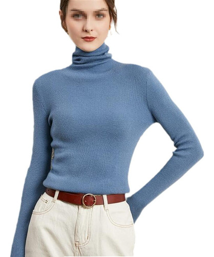 Sueter De Mujer Moda Sweater Dama Cuello Alto Abrigo
