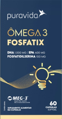 Ômega 3 Fosfatidilserina 1.590mg Selo Meg-3® - Puravida