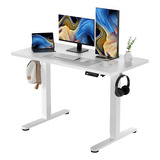 Jylh Joyseeker White Standing Desk, 48 X 24 Inch Adjustable.