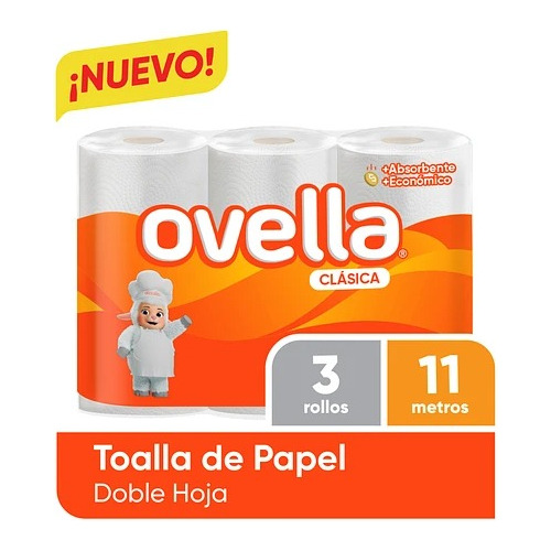 Toallas Papel Ovella Doble Hoja 11 Mts X 12 Rollos