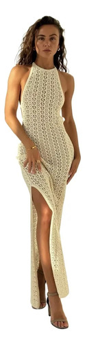 Vestido De Playa Liviano Boho Verano Mujer Crochet
