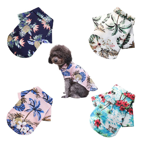 4pk Ropa Para Perro Y Ropa Para Gato,estilo Hawaiano