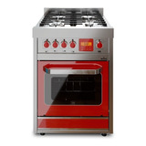 Cocina Morelli Vintage Touch 600 A Gas/eléctrica 4 Hornallas  Roja 220v Puerta Con Visor 73l