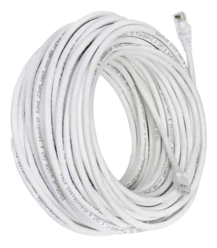 Cabo De Rede Cat6 40metros Branco Rj Crimpado Envio Imediato