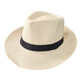 Sombrero Panama Ala Ancha Forrado Cinta Negra