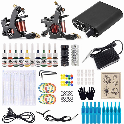 Kit Completo Profesional De 2 Máquinas Tatuadoras