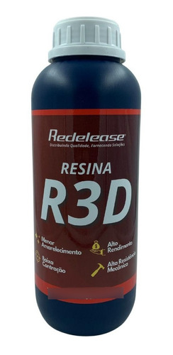 Resina R3d Transparente Para Impressão 3d (01 Kg)