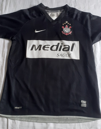 Camisa Corinthians Ronaldo 9 Preta Medial 2008 - G Infantil