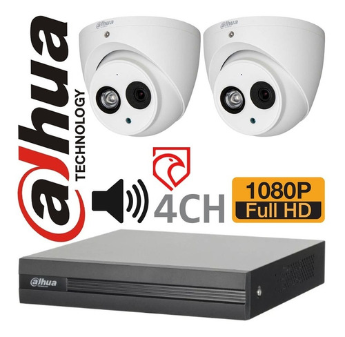 Kit Seguridad Dvr 4 Dahua 1080p + 2 Camaras C/audio Martinez
