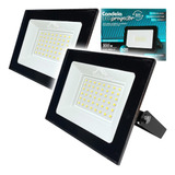 2 Reflectores Led 50w Inter/exter Proyector Candela 6847