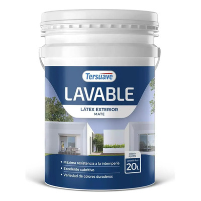 Pintura Latex Acrílico Lavable Para Exterior Tersuave 20 Litros Color Blanco | Mismo precio en cuotas