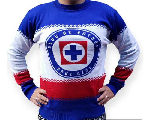 Ugly Sweater Navideño Cruz Azul Sueter Tejido