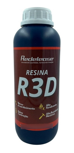 Resina R3d Transparente Para Impressão 3d (01 Kg)