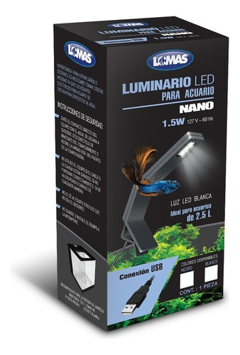 Lampara Nano 1.5 W Led Acuario Mini Luminario P Pecera Chico