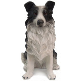 Cachorro Colie Britânico Estatueta Decoração Resina 30cm